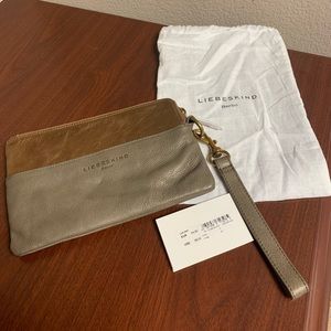 NWT Liebeskind Two-Tone Leather/Suede Wristlet